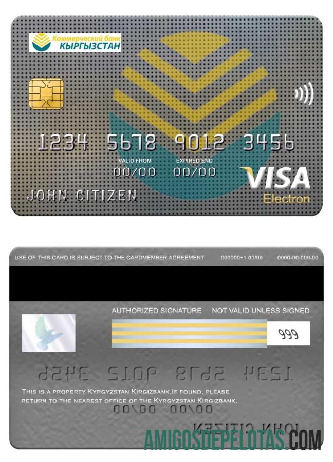 Kyrgyzstan Kirgizbank Visa Electron Card real example